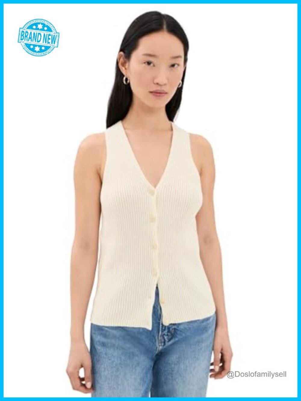 Theory Ribbed Knit Button Front Vest